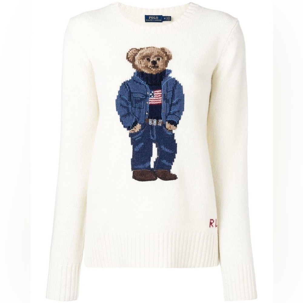 Polo by Ralph Lauren teddy bear intarsia sweater - Neutrals women’s S AUTHENTIC